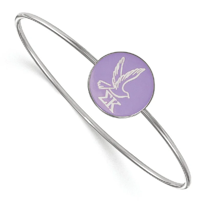 Timeless Elegance Now At Special Discounts Sterling Silver Sigma Kappa Enamel Bangle - 7 in.