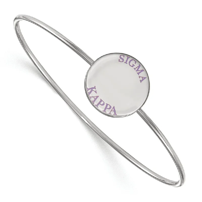 Unlock Unbeatable Jewelry Deals Before They’Re Gone Sterling Silver Sigma Kappa Enamel Purple Letters Bangle - 8 in. Unlock Unbeatable Jewelry Deals Before They’Re Gone Sterling Silver Sigma Kappa Enamel Purple Letters Bangle - 8 in.