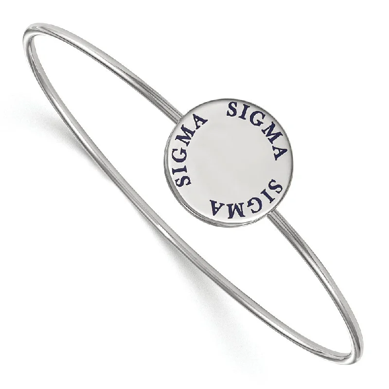 Exclusive Jewelry Bundles At Discounted Prices Sterling Silver Sigma Sigma Sigma Enamel Blue Letters Bangle - 6 in. Exclusive Jewelry Bundles At Discounted Prices Sterling Silver Sigma Sigma Sigma Enamel Blue Letters Bangle - 6 in.