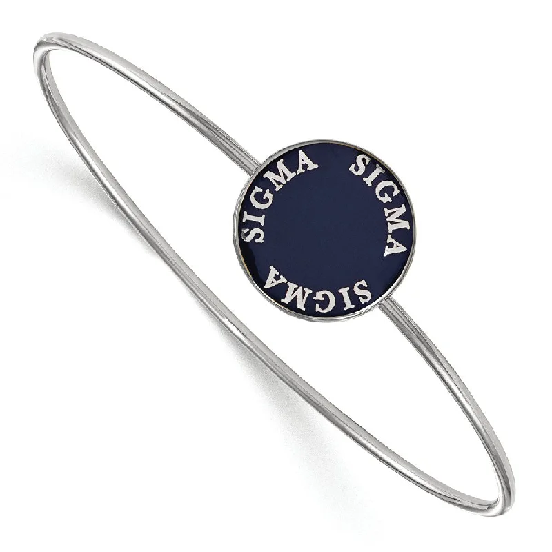 High-End Sparkle, Low-End Prices – Shop Now Sterling Silver Sigma Sigma Sigma Blue Enamel Bangle - 7 in.