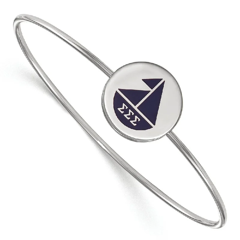 Big Savings On Your Favorite Jewelry Pieces Sterling Silver Sigma Sigma Sigma Enamel Blue Sailboat Bangle - 8 in. Big Savings On Your Favorite Jewelry Pieces Sterling Silver Sigma Sigma Sigma Enamel Blue Sailboat Bangle - 8 in.