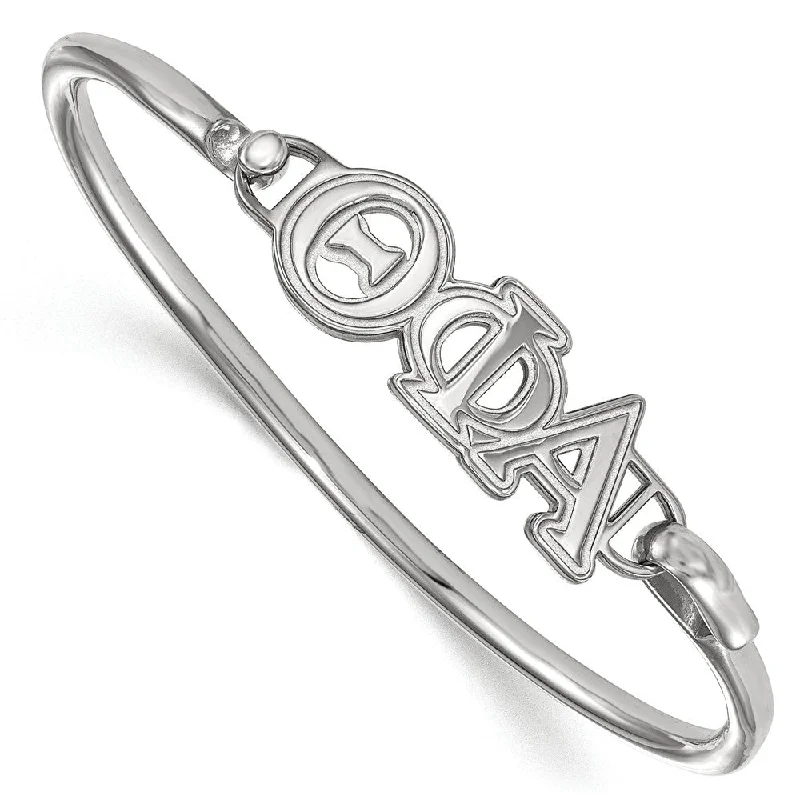 Classic And Modern Jewelry Styles On Sale Sterling Silver Theta Phi Alpha Small Clasp Bangle - 7 in.