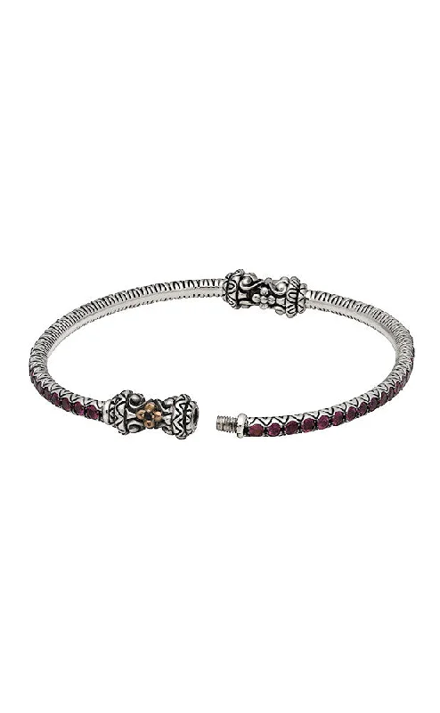 Trending Jewelry Now Available At Exclusive Prices Caravan Storyteller Bangle – Black Sapphire & Pink Garnet