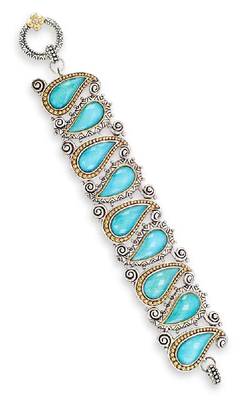 Seasonal Jewelry Sale – Upgrade Your Style Today Special Order.Paisley Bracelet – Turquoise Doublet