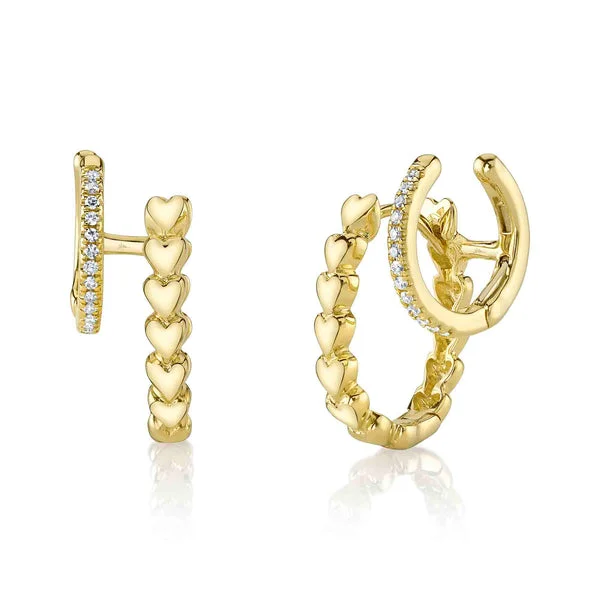 Exclusive Online Discounts On Stylish Jewelry 0.07CT DIAMOND HEART DOUBLE HUGGIE EARRING Exclusive Online Discounts On Stylish Jewelry 0.07CT DIAMOND HEART DOUBLE HUGGIE EARRING