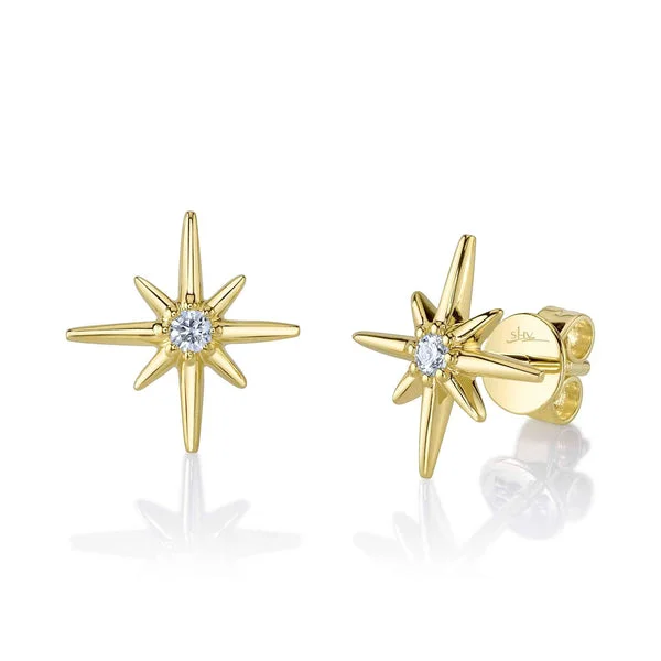 Shop Elegant Jewelry At Unbeatable Prices 0.07CT DIAMOND NORTH STAR STUD EARRING