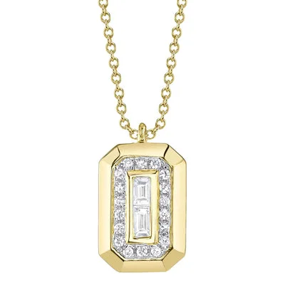 Adjustable Charm Bracelets For A Perfect Fit 0.09CT DIAMOND BAGUETTE NECKLACE