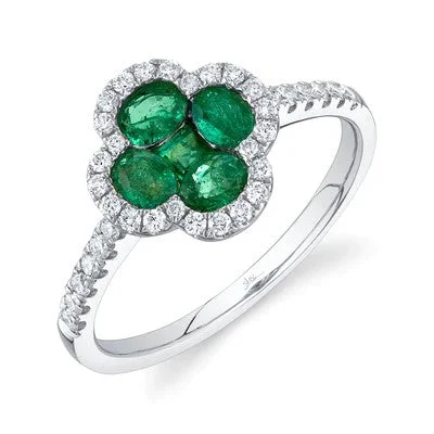 Discounted Luxury Jewelry – Shine Without The Splurge 0.30CT DIAMOND & 0.70CT EMERALD CLOVER RING Discounted Luxury Jewelry – Shine Without The Splurge 0.30CT DIAMOND & 0.70CT EMERALD CLOVER RING