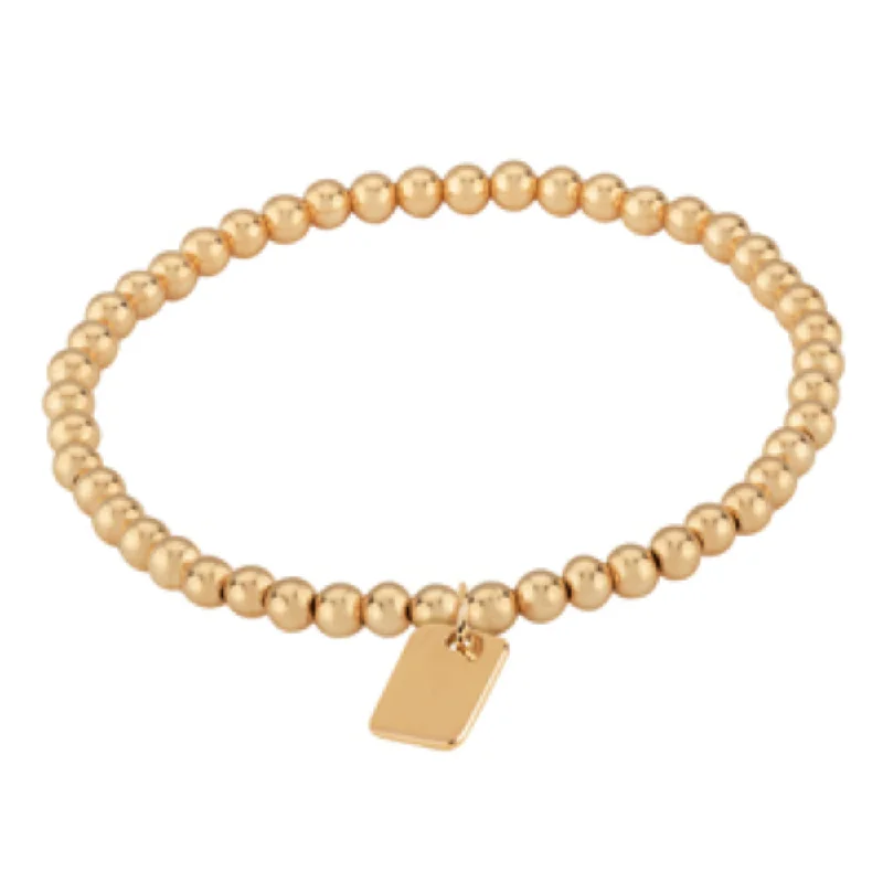 Unmissable Jewelry Sale – Shop Before It's Too Late 14k Gold 4mm Bead Bracelet with Mini Dog Tag Unmissable Jewelry Sale – Shop Before It's Too Late 14k Gold 4mm Bead Bracelet with Mini Dog Tag