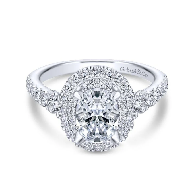 Must-Have Jewelry At Irresistible Discounts 14K White Gold Double Oval Halo Diamond Engagement Ring Must-Have Jewelry At Irresistible Discounts 14K White Gold Double Oval Halo Diamond Engagement Ring