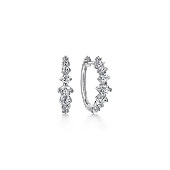 Grab Your Favorite Jewelry At The Lowest Prices 14K White Gold Graduating Diamond Huggie Earrings Grab Your Favorite Jewelry At The Lowest Prices 14K White Gold Graduating Diamond Huggie Earrings