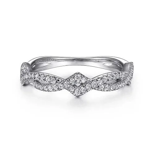 Grab Your Favorite Jewelry At The Lowest Prices 14K White Gold Twisted Diamond Stackable Ring Grab Your Favorite Jewelry At The Lowest Prices 14K White Gold Twisted Diamond Stackable Ring