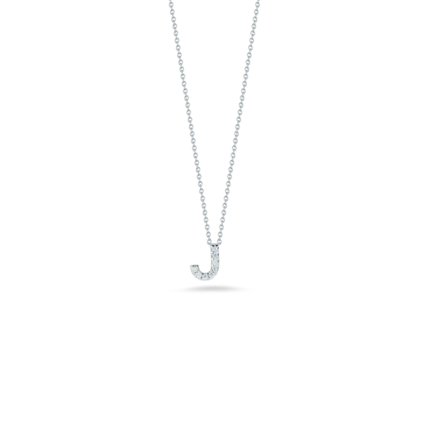 Timeless Elegance At Unbelievable Discounts 18K WHITE GOLD TINY TREASURES DIAMOND LOVE LETTER “J” NECKLACE