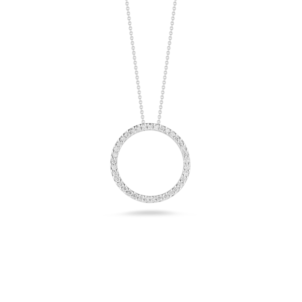 Luxury Jewelry Clearance – Shop Premium Styles Now 18K WHITE GOLD TINY TREASURES MEDIUM DIAMOND CIRCLE NECKLACE