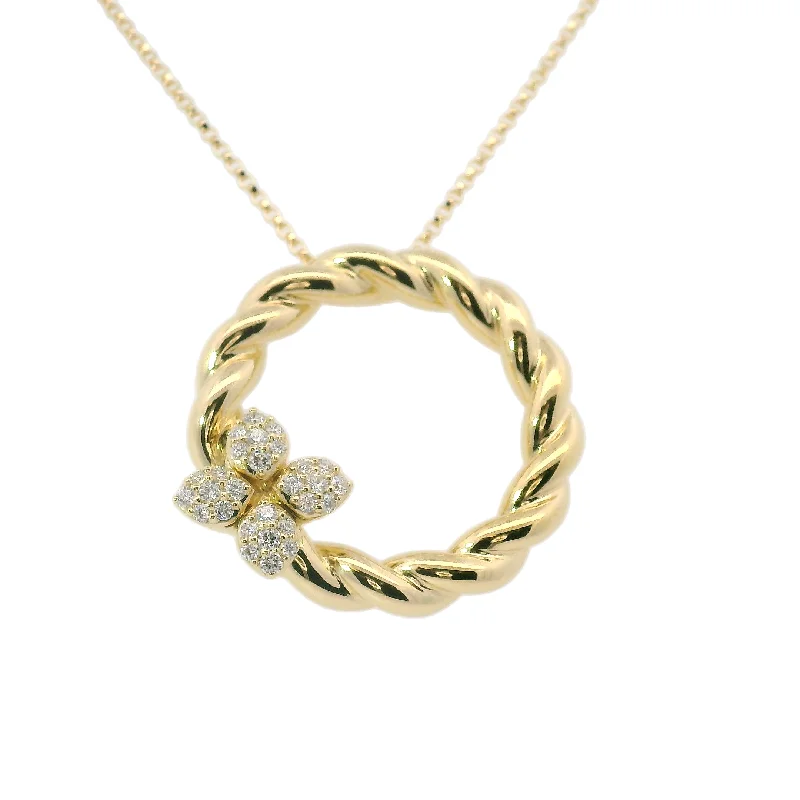 Trending Jewelry Styles Now At Limited-Time Discounts 18K YELLOW GOLD LOVE IN VERONA DIAMOND TWIST NECKLACE