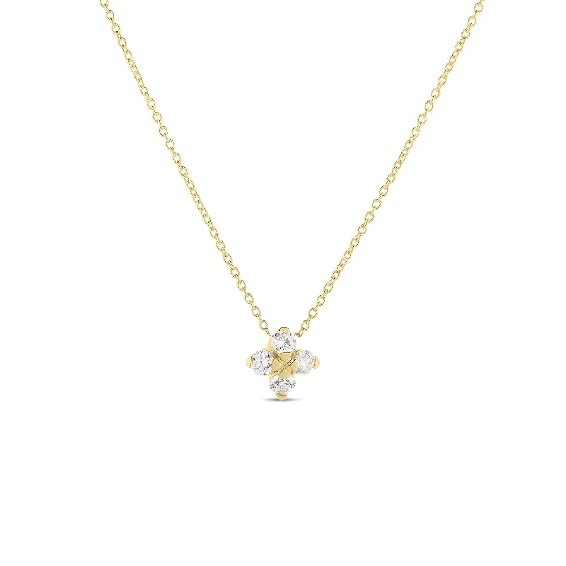 Shop Fine Jewelry With Exclusive Savings 18K YELLOW GOLD LOVE IN VERONA SMALL FLOWER DIAMOND NECKLACE