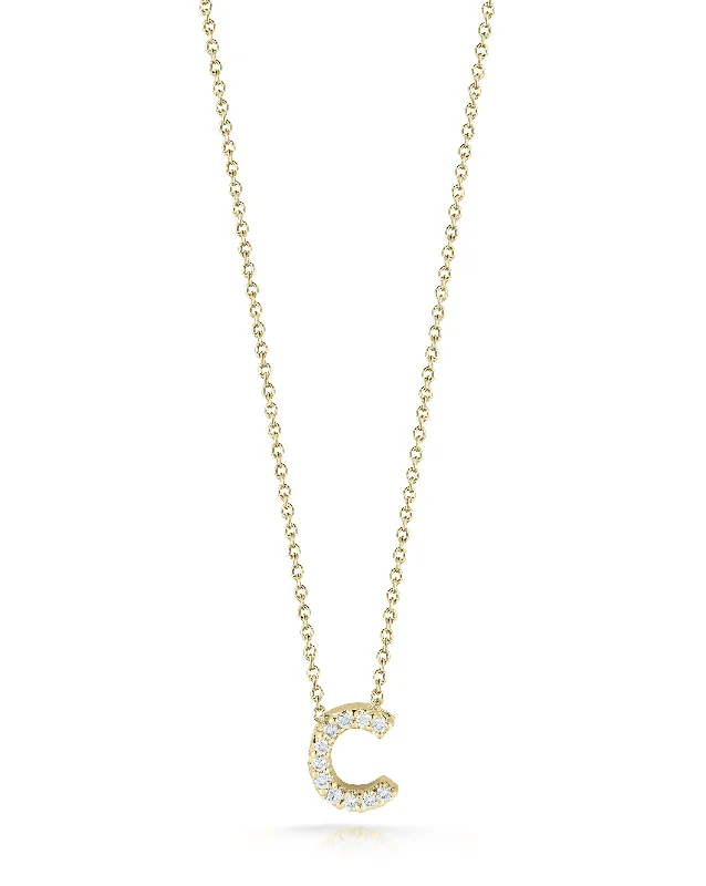 Get Your Favorite Jewelry At The Best Price 18K YELLOW GOLD TINY TREASURES DIAMOND LOVE LETTER “C” NECKLACE