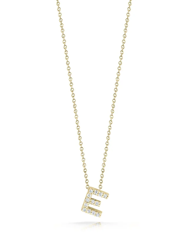 Elegant Jewelry, Affordable Luxury – Shop Now 18K YELLOW GOLD TINY TREASURES DIAMOND LOVE LETTER “E” NECKLACE