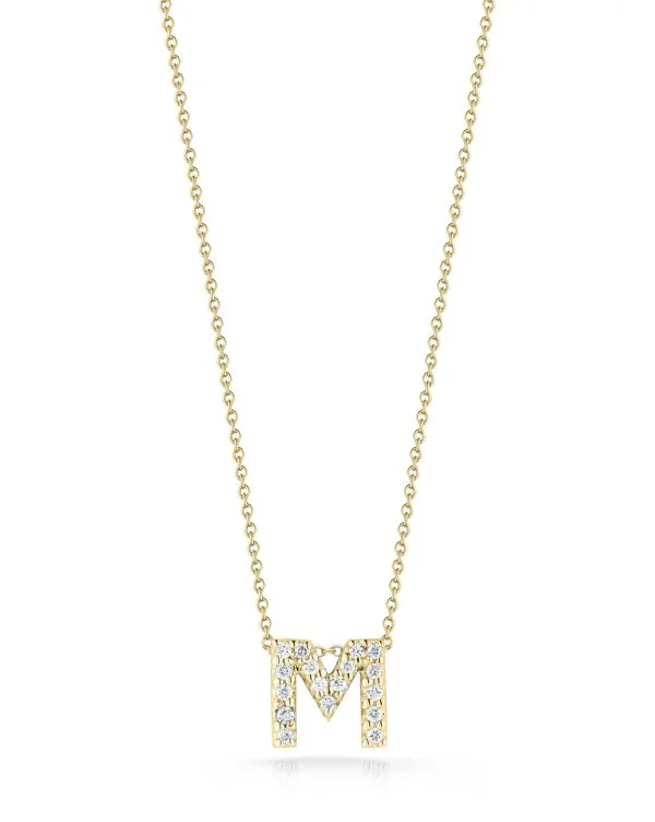 Elegant Designs, Unbeatable Discounts – Shop Jewelry Now 18K YELLOW GOLD TINY TREASURES DIAMOND LOVE LETTER “M” NECKLACE