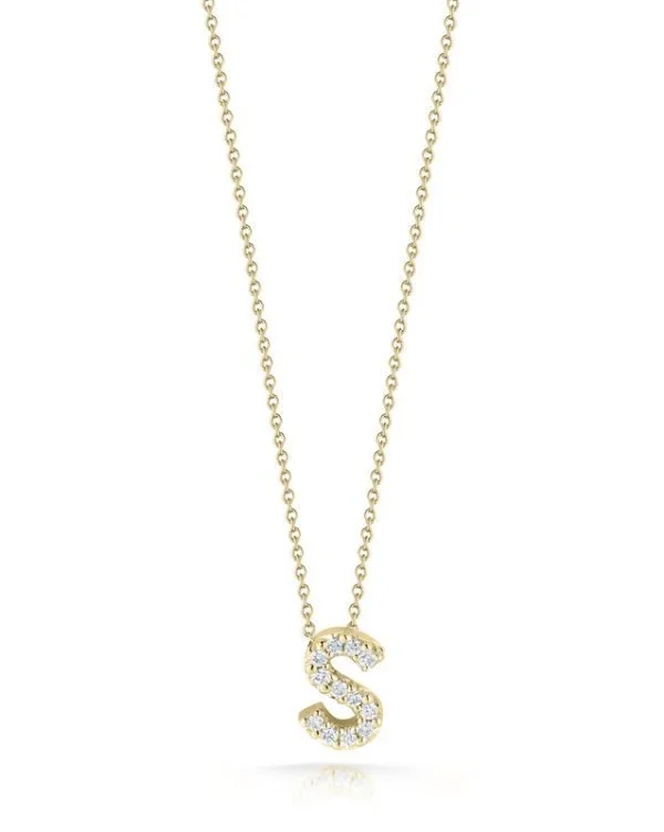 Limited-Time Jewelry Sale – Don't Miss These Deals 18K YELLOW GOLD TINY TREASURES DIAMOND LOVE LETTER “S” NECKLACE