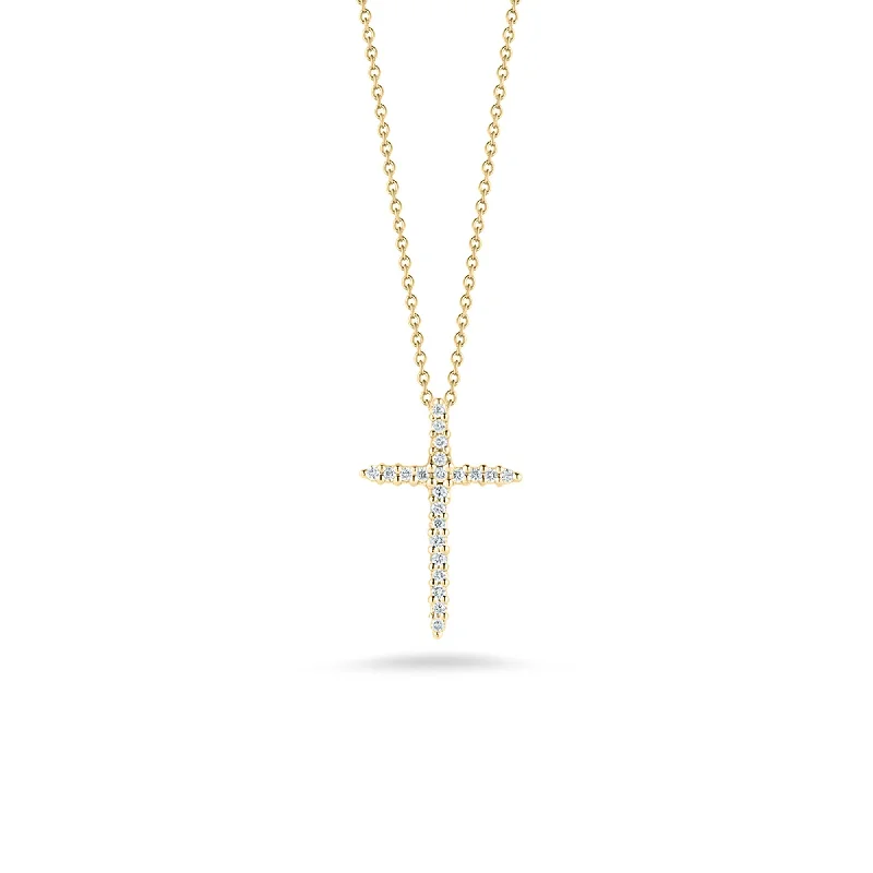 Shop Fine Jewelry With Amazing Deals 18K YELLOW GOLD TINY TREASURES DIAMOND SLIVER CROSS NECKLACE