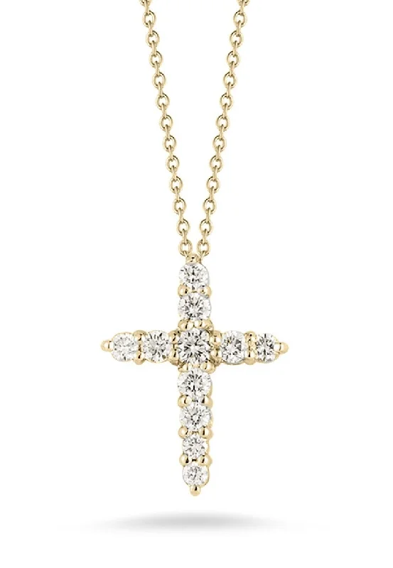 Buy More, Save More – Special Jewelry Discounts 18K YELLOW GOLD TINY TREASURES DIAMOND TAPERED CROSS NECKLACE