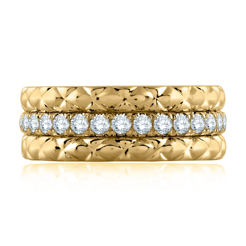 Don't Miss Our Biggest Jewelry Sale Of The Season A. Jaffe 14k Quilted Eternity Ring with Diamonds