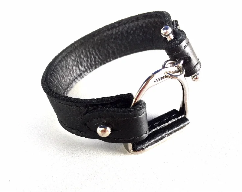 Limited Stock On Premium Jewelry At Low Prices APOLLO | Equestrian leather bracelet | Leather Wrap | Stirrup Leather Cuff - AtelierCG™