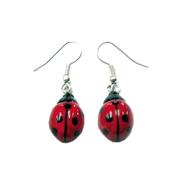 Jewelry Clearance – Final Chance To Save Big Ladybug Porcelain Earrings