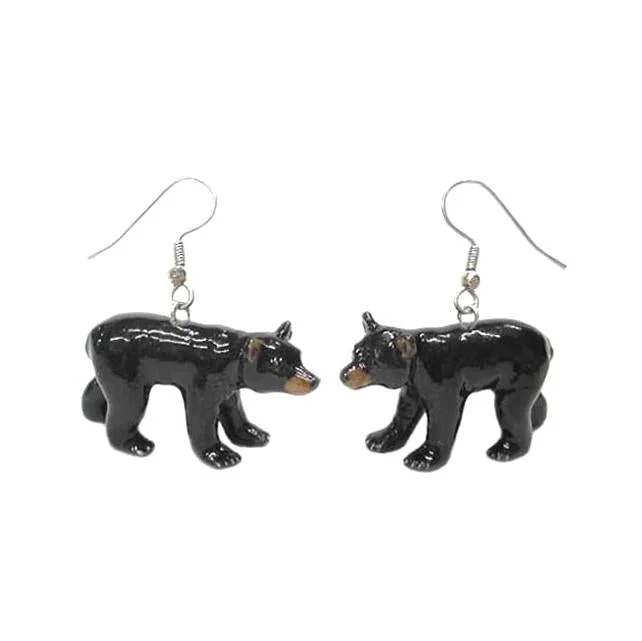 Limited-Time Offer On Premium Jewelry Collections Bear - Black Bear Porcelain Porcelain Earrings