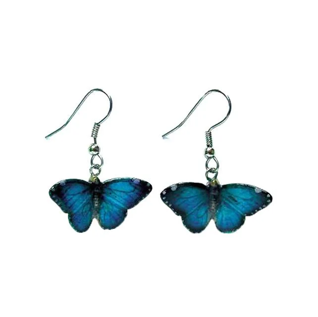 Exclusive Jewelry Bundles At Discounted Rates Butterfly - Blue Morpho Butterfly Porcelain Earrings