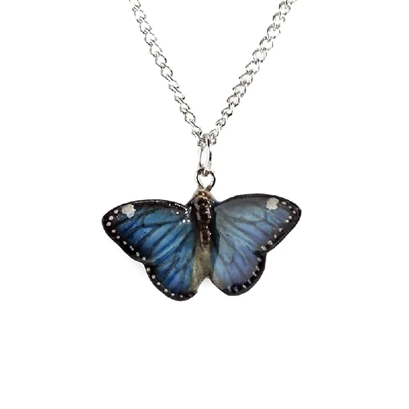 Holiday Jewelry Sale – Perfect Gifts At The Best Prices Butterfly - Blue Morpho Butterfly Pendant Porcelain Jewelry