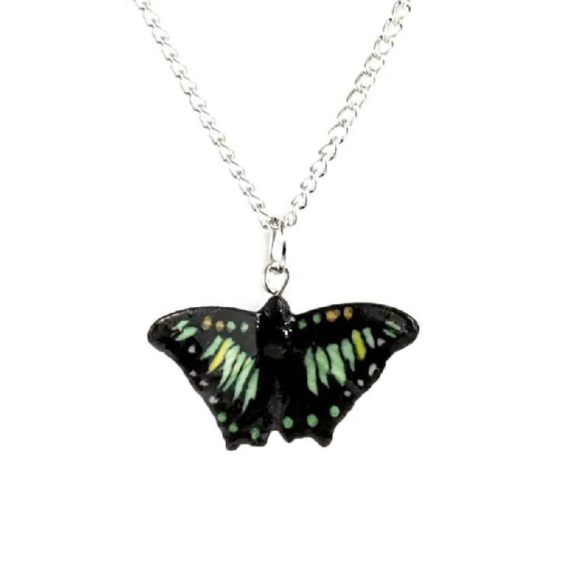 Buy More, Save More On Stunning Jewelry Designs Butterfly - Green Malachite Butterfly Pendant Porcelain Jewelry