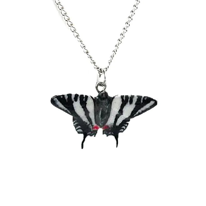 Modern Jewelry At Exclusive Discounts – Shop Today Butterfly - Zebra Swallotail Butterfly Pendant Porcelain Jewelry