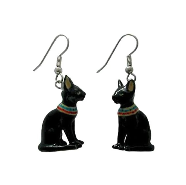 Chic And Stylish Jewelry At Exclusive Prices Egyptian Cat Porcelain Earrings