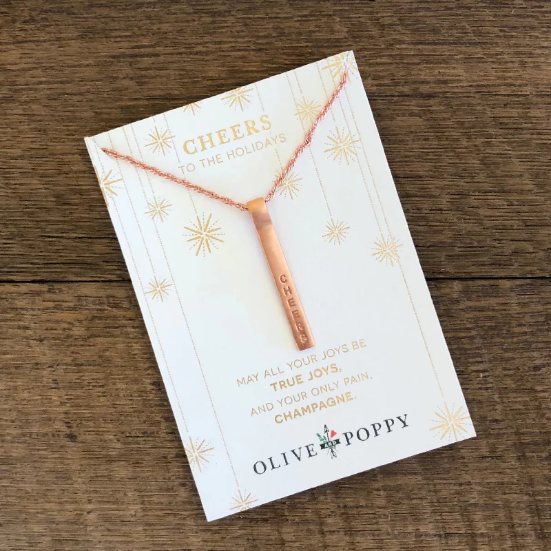 Personalized Engraved Jewelry For Meaningful Gifts Cheers Necklace - Holidays