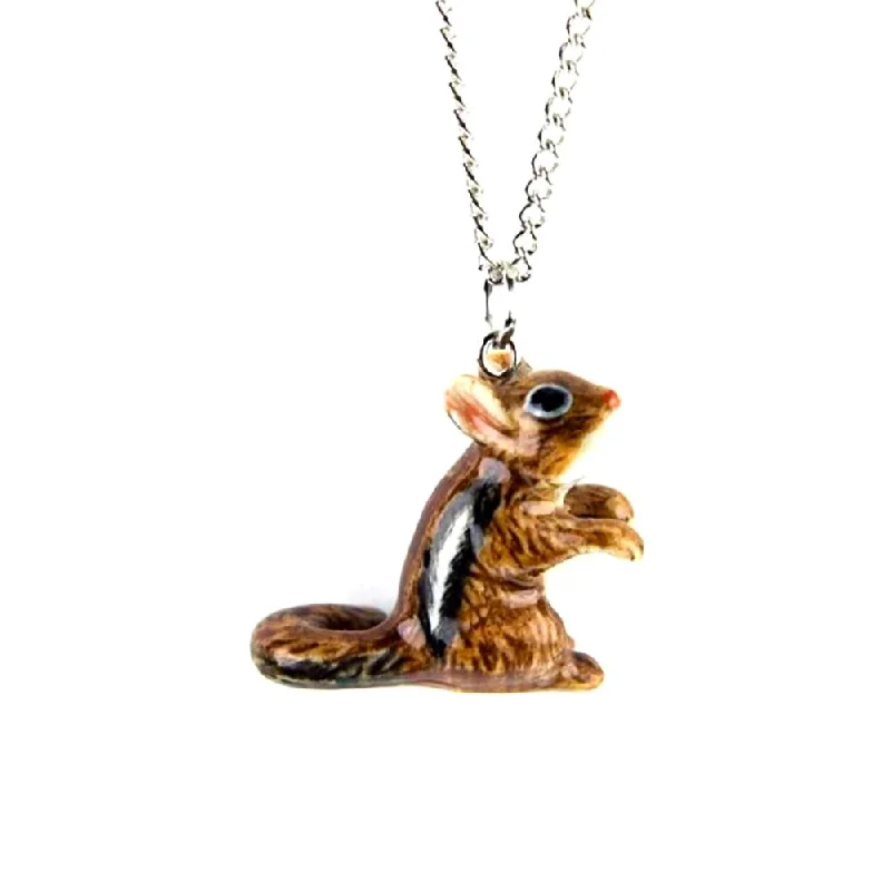 Handcrafted Jewelry Sale – Unique Designs At Low Prices Chipmunk Pendant Porcelain Jewelry