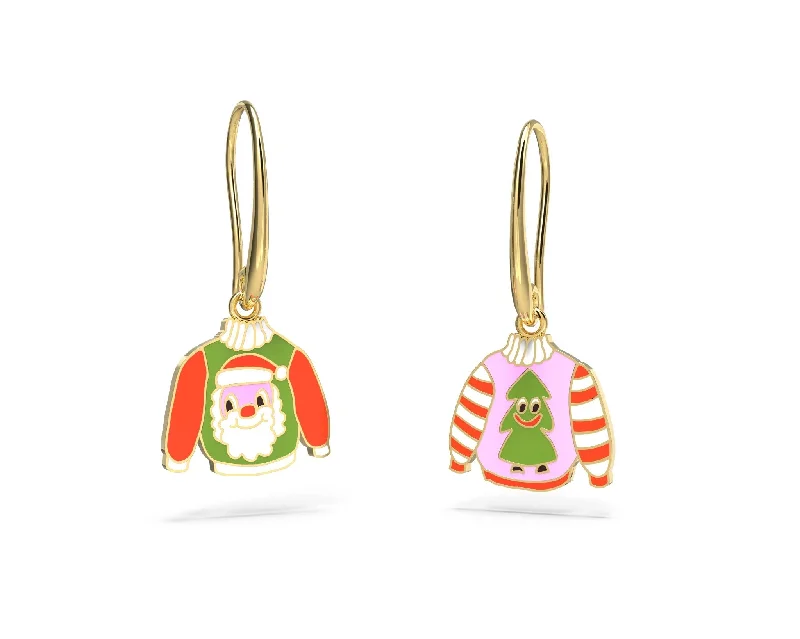 Limited-Stock Jewelry Sale – Once It's Gone, It's Gone Christmas Santa and Tree Drop Earrings