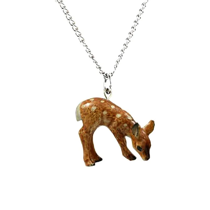 Discounted Jewelry For A Glamorous Look Deer Fawn Pendant Porcelain Jewelry