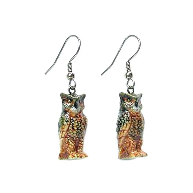 Glamorous Jewelry, Glamorous Deals – Shop Now Horned Owl Porcelain Earrings