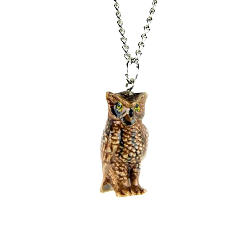 Sparkle On A Budget – Fine Jewelry For Less Horned Owl Pendant Porcelain Jewelry