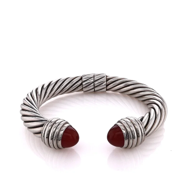 Sparkle In Style With Our Best Jewelry Deals Estate David Yurman Sterling Silver Cabochon Carnelian Ends Hinged Cuff Bracelet