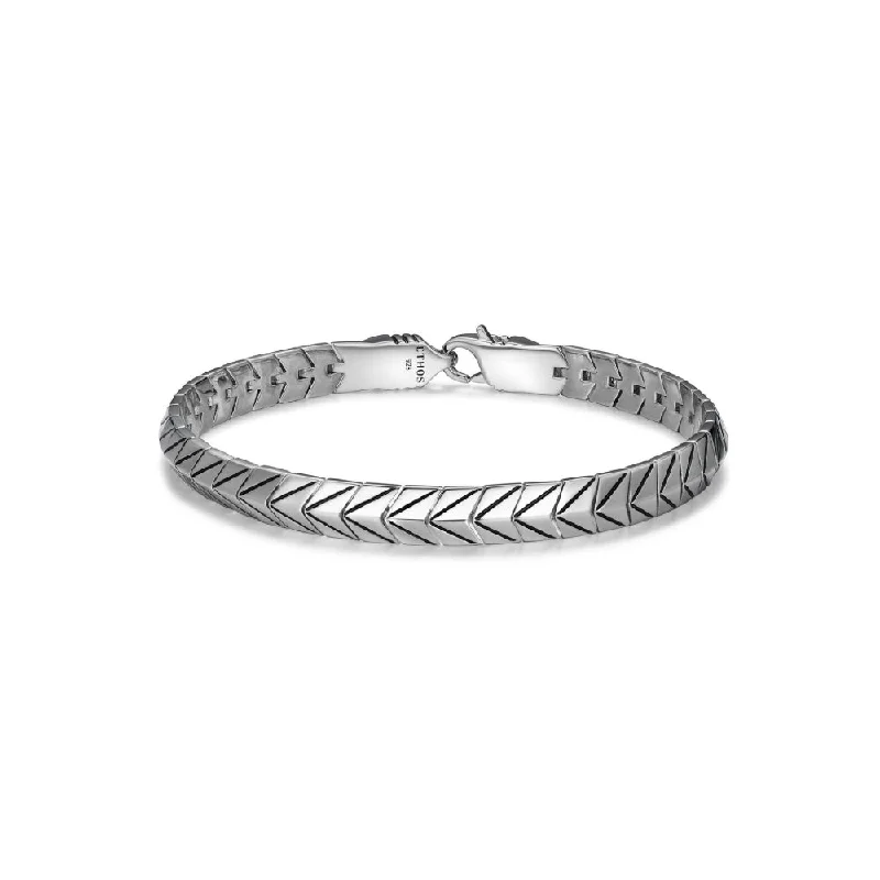 Timeless Elegance At Unbelievable Discounts Ethos Men's Sterling Silver Chevron 8.25" Bracelet Timeless Elegance At Unbelievable Discounts Ethos Men's Sterling Silver Chevron 8.25" Bracelet