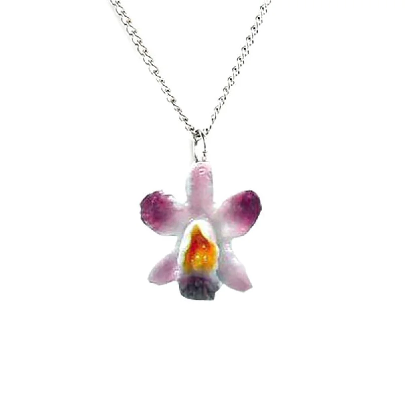 Chic, Trendy, And Affordable Jewelry Sale Flower - Magenta Orchid Pendant Porcelain Jewelry