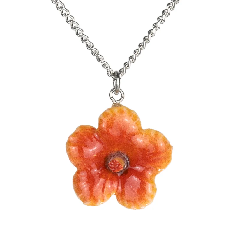 Fine Jewelry, Limited-Time Offers Available Flower - Orange Hibiscus Pendant Porcelain Jewelry