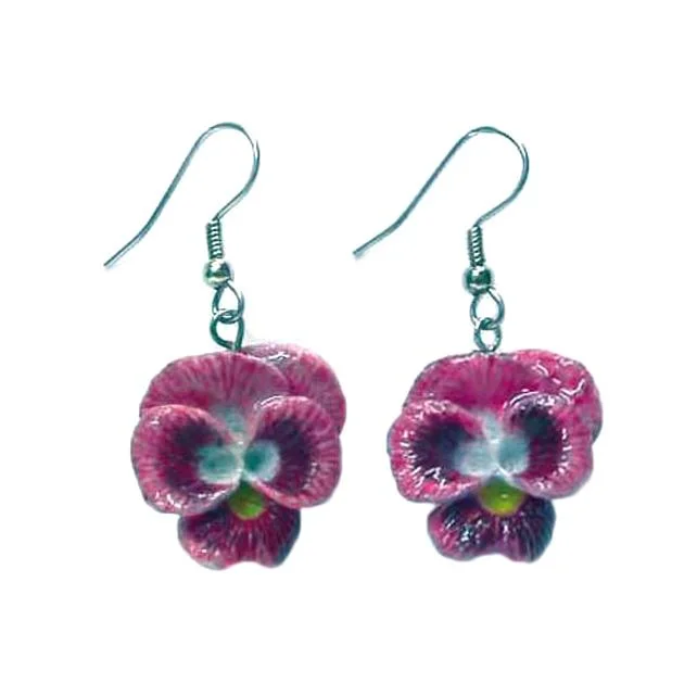 Elevate Your Jewelry Collection With Limited-Time Savings Pansy Porcelain Earrings