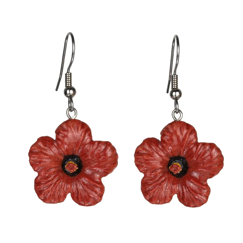 Timeless Jewelry, Timeless Savings – Don't Wait Pink Hibiscus Porcelain Earrings