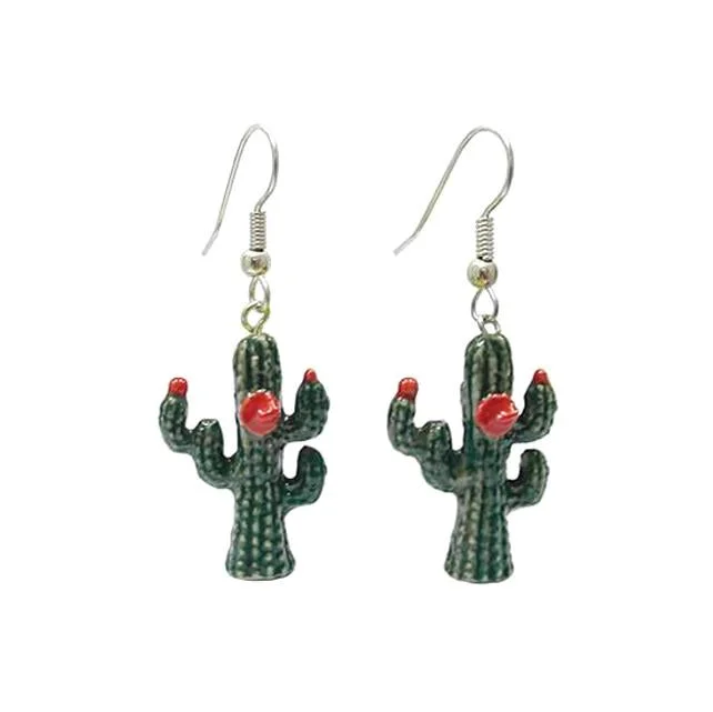 Dainty Floral Jewelry For Feminine Elegance RETIRING SOON - Saguaro Cactus Porcelain Earrings