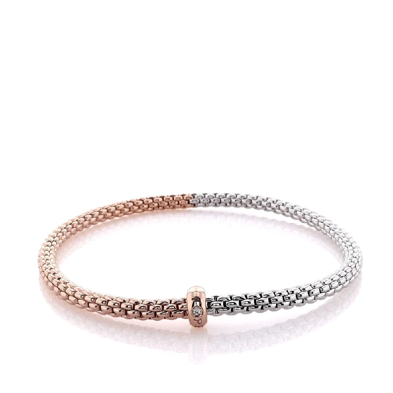 High-Quality Gemstone Jewelry For Special Occasions Fope 18k Two-Tone Prima Flex'it Bracelet Mesh Bracelet - Medium High-Quality Gemstone Jewelry For Special Occasions Fope 18k Two-Tone Prima Flex'it Bracelet Mesh Bracelet - Medium