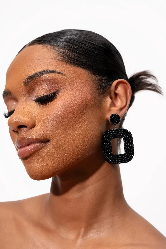 Premium Jewelry Now Available At Special Discounts FREDA EARRINGS in BLACK